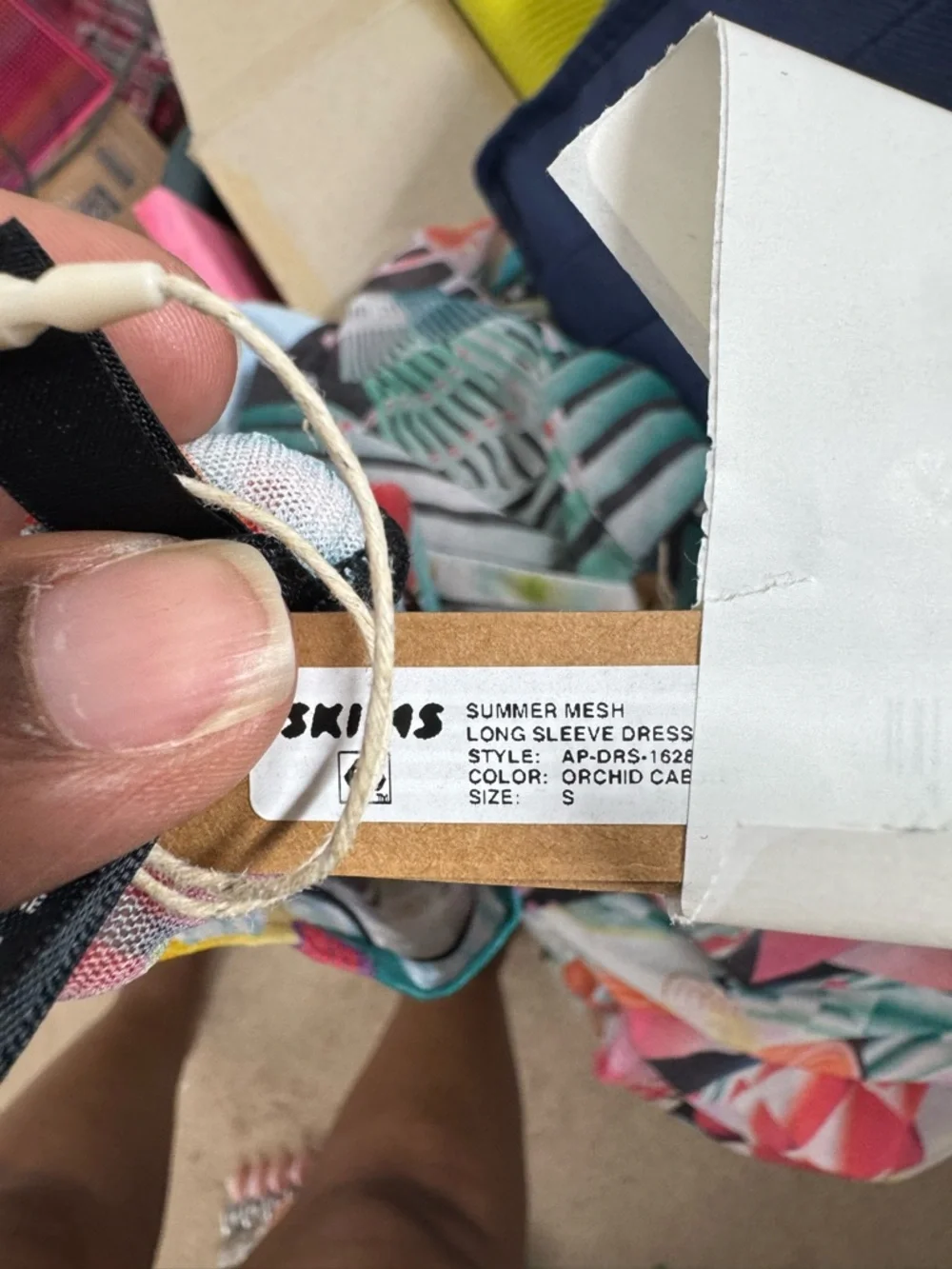 SKIMS Dress Summer Mesh Sheer Long Sleeve Orchid Cabinet NEW - Picture 11 of 12